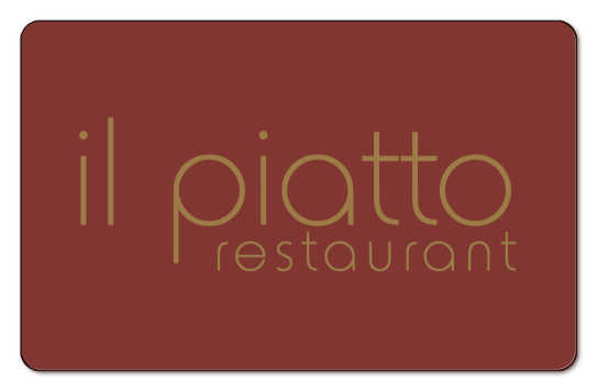 Il Piatto logo over a rust background